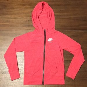 Nike Zip up Hooded Jacket. Marled Coral. Size S
